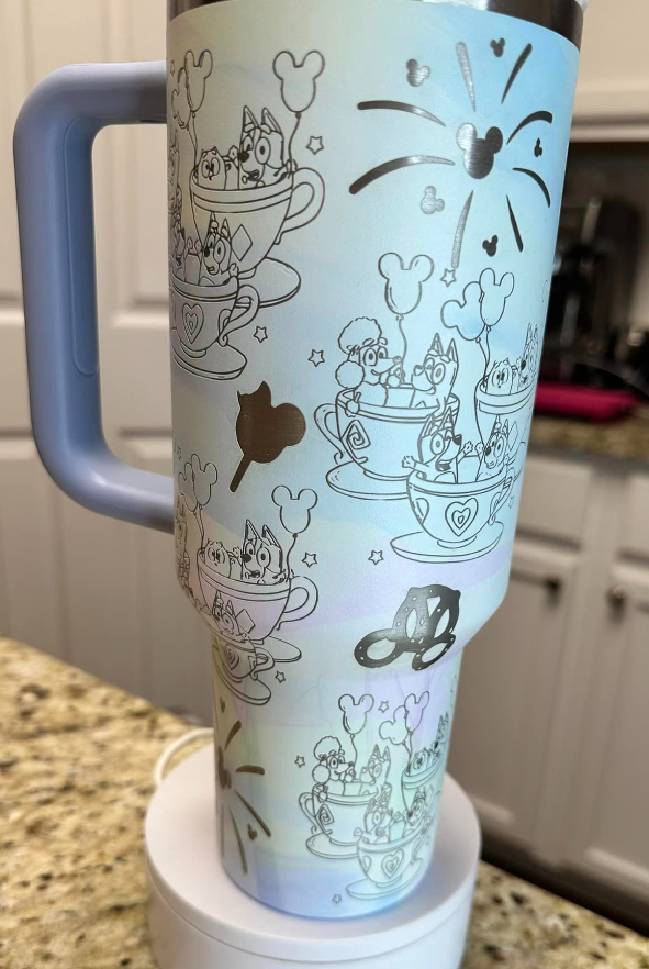 Blue dog in teacups wrap